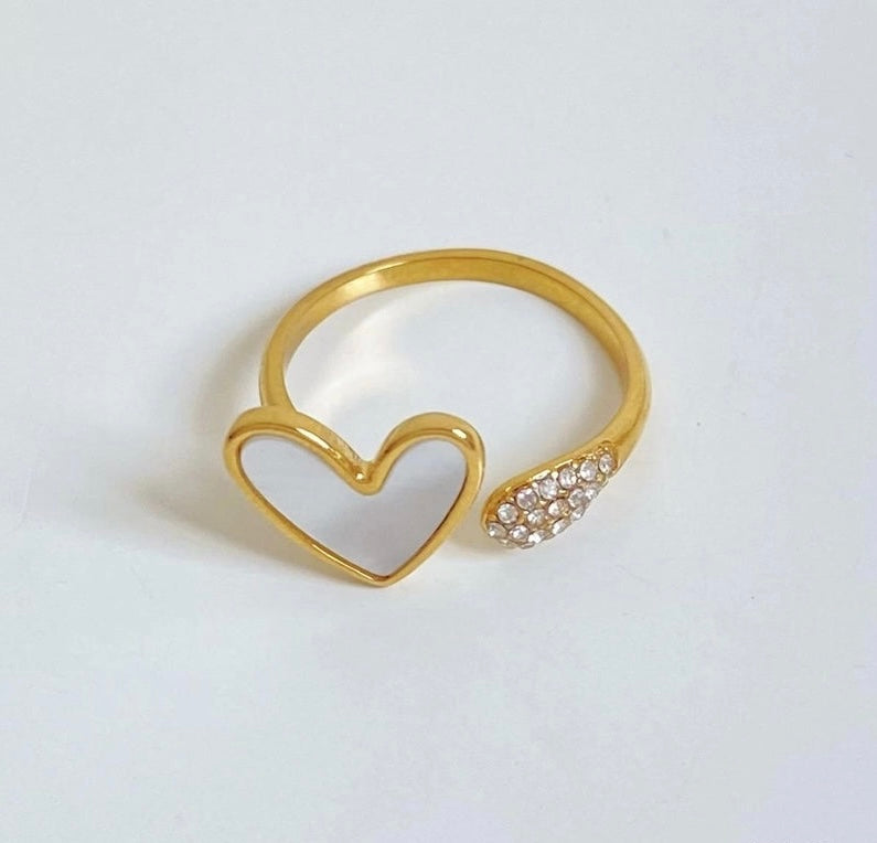 Bague ajustable cœur