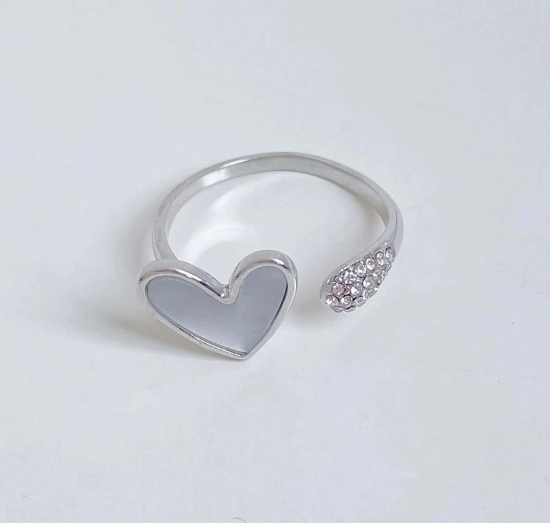 Bague ajustable cœur