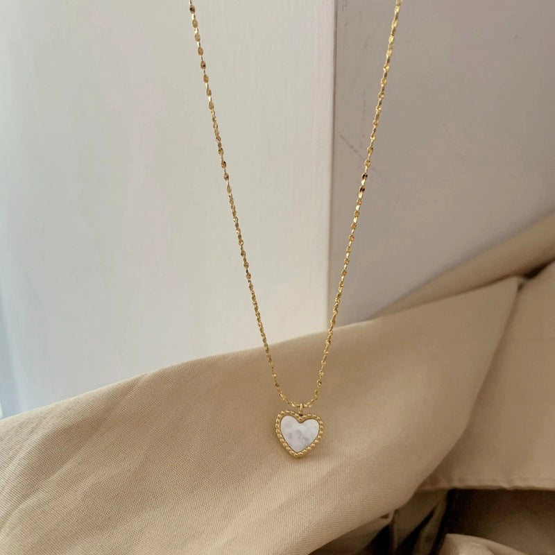 Collier cœur effet marbré