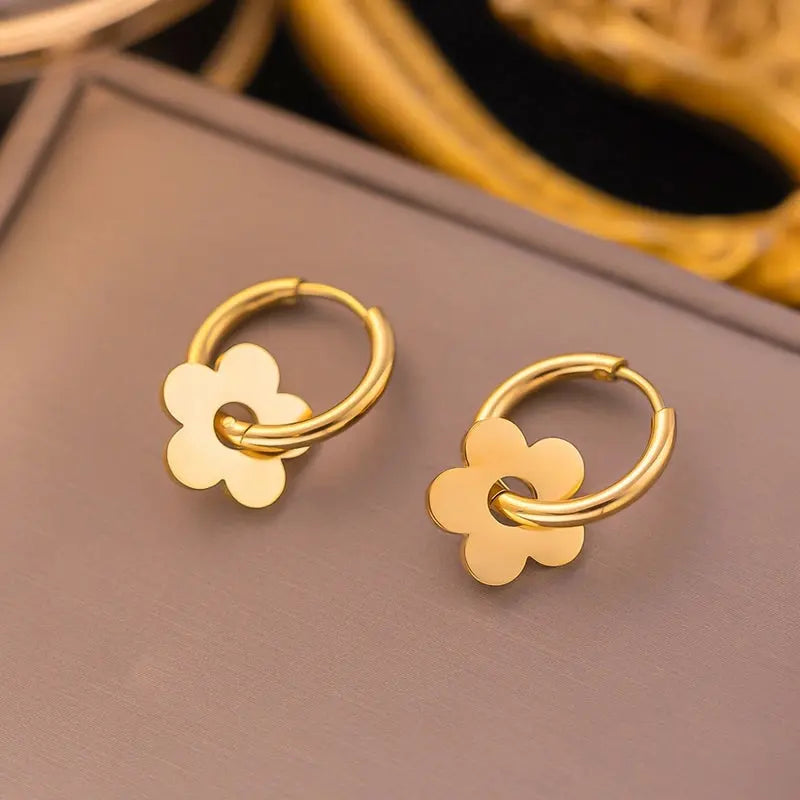 Boucle d’oreille fleur doré ODE D’ORIENT