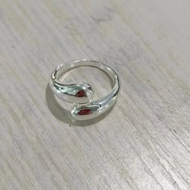 Bague ajustable anneaux ouvert argenté ODE D’ORIENT