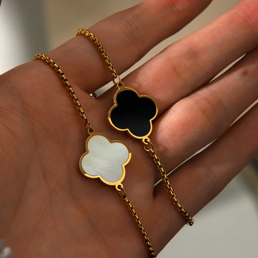 Bracelet trèfle chaîne réglable