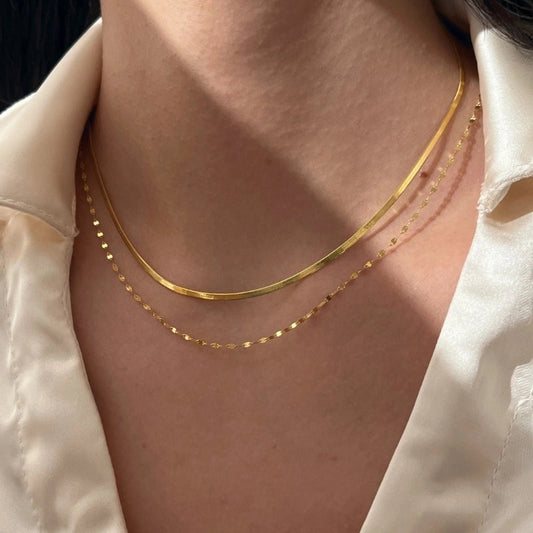 Ensemble 2 chaîne doré