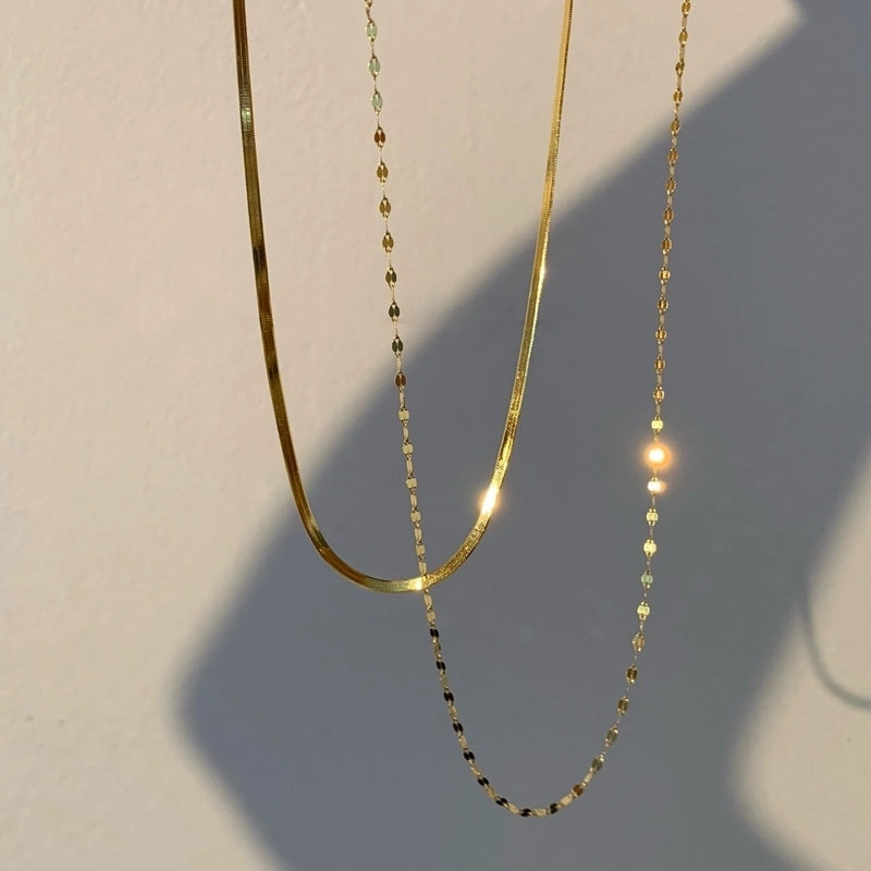 Ensemble 2 chaîne doré