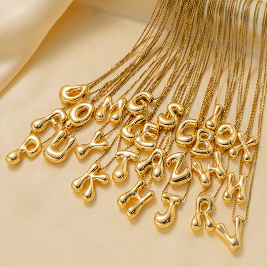 Collier lettre Bubble