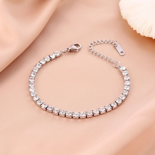 Bracelet argenté diamant 4mm
