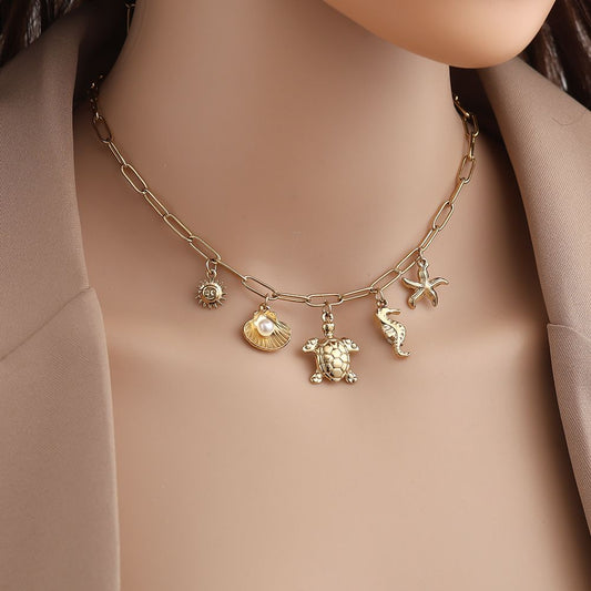 Collier charms tortue