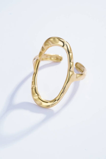 Bague texturé en acier inoxydable : Or jaune BYREN | ÉLINE L'ATELIER