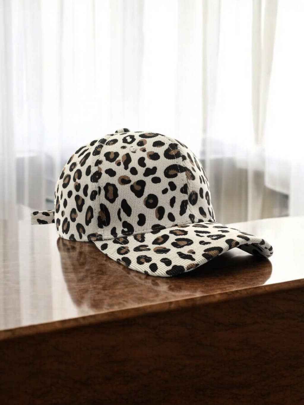 Casquette motif léopard Marron BYREN | ÉLINE L'ATELIER